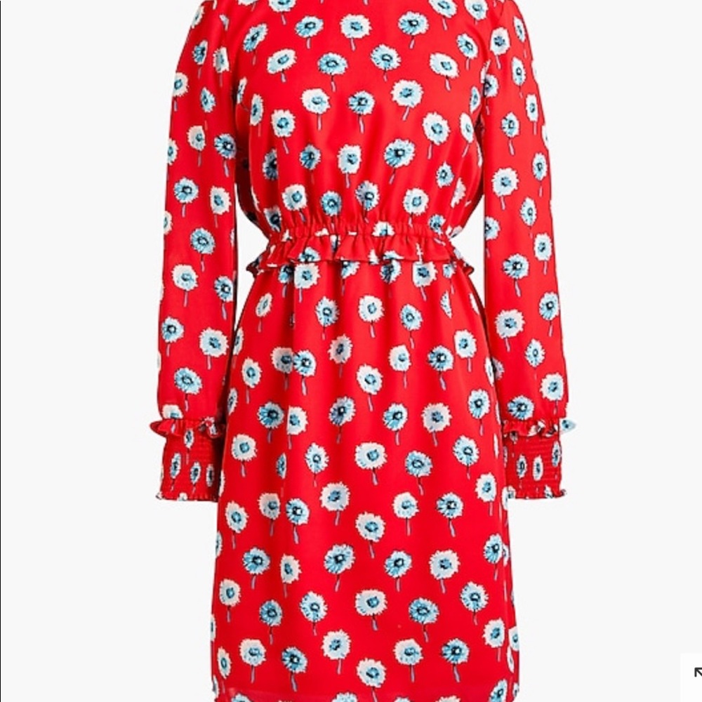 Jcrew Printed long-sleeve fitted dress